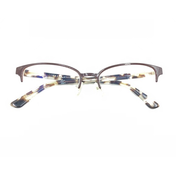 Prada Brown Tortoise Gold Half Frame Eyeglasses Frames 52-17 145 Italy Designer - Picture 12 of 12